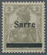 Deutsche Abstimmungsgebiete: Saargebiet: 1920, "2 Pfg. Germania/Sarre Mit Aufdruck In Type II", Unge - Briefe U. Dokumente