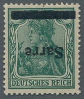 Deutsche Abstimmungsgebiete: Saargebiet: 1920, "5 Pfg. Germania/Sarre Mit Kopfstehendem Aufdruck", U - Briefe U. Dokumente