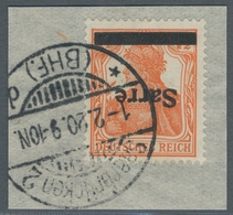 Deutsche Abstimmungsgebiete: Saargebiet: 1920, "7 ½ Pfg. Mittelorange Germania/Sarre Mit Kopfstehend - Lettres & Documents