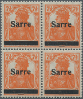 Deutsche Abstimmungsgebiete: Saargebiet: 1920, Germania-Sarre 7½ Pfg. (dunkel)rötlichorange, Aufdruc - Lettres & Documents