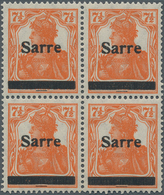 Deutsche Abstimmungsgebiete: Saargebiet: 1920, Germania-Sarre 7½ Pfg. (dunkel)rötlichorange, Aufdruc - Storia Postale