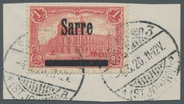 Deutsche Abstimmungsgebiete: Saargebiet: 1920, "1 Mk. Germania/Sarre Mit Zähnung 26:17", Farbfrische - Lettres & Documents