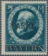 Deutsche Abstimmungsgebiete: Saargebiet: 1920, 5 Mark Bayern-Sarre Mit Aufdruckabart "verstümmeltes - Lettres & Documents