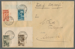Deutsche Abstimmungsgebiete: Saargebiet: 1927, "Volkshilfe Mit Druckdatum", Eckrandwerte Je Mit BLIE - Lettres & Documents