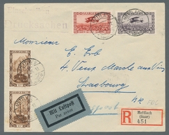 Deutsche Abstimmungsgebiete: Saargebiet: 1928, "Flugpost" Mit Zusatzfrankatur Und Ersttagsstempel ME - Lettres & Documents
