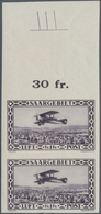 Deutsche Abstimmungsgebiete: Saargebiet: 1928, Flugpost Marke Zu 1 F Schwärzlichgrauviolett Senkrech - Brieven En Documenten