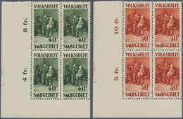 Deutsche Abstimmungsgebiete: Saargebiet: 1929, Volkshilfe: Gemälde II, 40 C - 10 Fr, 7 Postfrische V - Covers & Documents