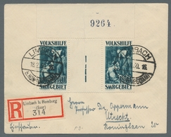 Deutsche Abstimmungsgebiete: Saargebiet: 1929, "1,50 Fr. Volkshilfe Im Zwischenstegpaar" Vom Oberran - Lettres & Documents