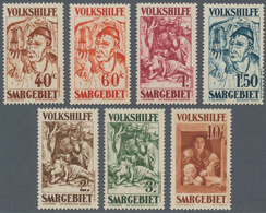 Deutsche Abstimmungsgebiete: Saargebiet: 1931, Volkshilfe: Gemälde (III), 7 Postfrische Werte, Tadel - Briefe U. Dokumente