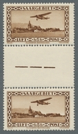 Deutsche Abstimmungsgebiete: Saargebiet: 1932, "5 Fr. Flugpost Im Zwischenstegpaar", Postfrische Ein - Lettres & Documents