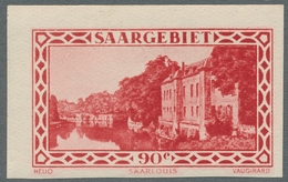 Deutsche Abstimmungsgebiete: Saargebiet: 1932, "90 C. Dunkelrot Ungezähnt", Ungebrauchter Wert In Ta - Covers & Documents