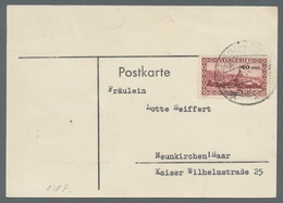 Deutsche Abstimmungsgebiete: Saargebiet: 1934, "40 Auf 50 C. Mit Aufdruck In Rot Und Zusätzlich Korr - Covers & Documents