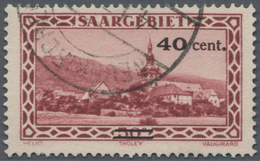 Deutsche Abstimmungsgebiete: Saargebiet: 1934: 40 C./50 C. Dunkelrotkarmin, Abart „Aufdruck In Rot, - Lettres & Documents