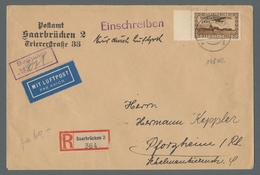 Deutsche Abstimmungsgebiete: Saargebiet: 1934, "5 Fr. Flugpost/Volksabstimmung Mit PLF VII Auf Flug- - Lettres & Documents