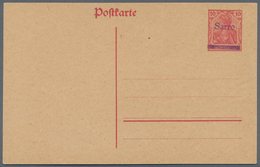 Deutsche Abstimmungsgebiete: Saargebiet - Ganzsachen: 1920, 10 Pfg. Ganzsachenkarte Mit Violettem Ha - Entiers Postaux