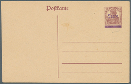 Deutsche Abstimmungsgebiete: Saargebiet - Ganzsachen: 1920, Probedruck: Postkarte 15 Pf Braunlila Ge - Postal Stationery