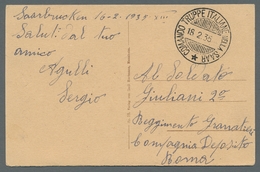 Deutsche Abstimmungsgebiete: Saargebiet - Feldpost: 1935, ITAL. FELDPOST, Unfrankierte S/w-AK Saarge - Brieven En Documenten