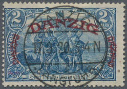 Danzig: 1920, Großer Innendienst, Glasklar Mittig Gestempelter Wert Zu 2 M "DANZIG LANGFUHR 17.9.20. - Otros & Sin Clasificación