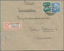 Danzig: 1940, Feldpost-R-Brief Von Danzig-Langfuhr 1 Nach Köln Mit 30 Pf Dt. Reich-Marken Für Die Ei - Other & Unclassified
