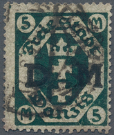 Danzig - Dienstmarken: 1922 (ca). 5 Mark Liegendes Wasserzeichen. Qualitätsstück Mit Bedarfsstempel. - Altri & Non Classificati