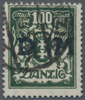 Danzig - Dienstmarken: 1923, 100 Pf Blau Entwertet Mit "DANZIG * 5b" Echt Und Tadellos, Fotoattest B - Altri & Non Classificati