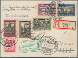 Danzig - Flugpost: 1932, LUPOSTAFAHRT, R-Karte Mit Kompletten Ausstellungssatz Mit Sonderstempel "DA - Otros & Sin Clasificación