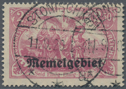 Memel: 1920, Freimarke 2,50 M Dunkelrosalila Mit Aufdruck, Entwertet "STONISCHKEN * * A 11.9.20. 3-4 - Klaipeda 1923