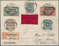 Memel: 1923, Buntfrankatur Mit 5 Versch. Marken Von 10 M Bis 1000 M, Jede Marke Entwertet Mit Datums - Memel (Klaipeda) 1923