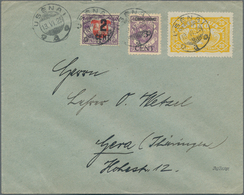 Memel: 1925, 3 C A. 40 M Grauviolett Zusammen Mit Litauen 2 C A. 60 Sk Violett/rot U. 20 C Gelb, Jew - Memelgebiet 1923
