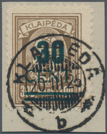 Memel: 1923, 30 C. Grünaufdruck, Aufdrucktype I, Schwarzgrüner Blockzifferaufdruck 30 CENT. Auf 300 - Klaipeda 1923