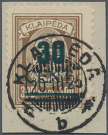 Memel: 1923, 30 C. Grünaufdruck, Aufdrucktype I, Schwarzgrüner Blockzifferaufdruck 30 CENT. Auf 300 - Memelland 1923