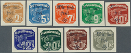 Sudetenland - Reichenberg: 1938, Zeitungsmarken 2 H Bis 1 Kc., Mit Handstempelaufdruck "Wir Sind Fre - Sudetenland