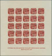 Sudetenland - Reichenberg: Blockausgabe "Briefmarkenausstellung Preßburg (Bratislava) 1937", POSTFRI - Sudetenland