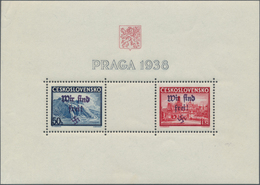 Sudetenland - Reichenberg: 1938, PRAGA-Block Mit Handstempelaufdruck "Wir Sind Frei", Falzrest Und K - Sudetenland
