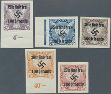 Sudetenland - Rumburg: 1938, Zeitungsmarken Mit Buchdruck-Aufdrucken "Wir Sind Frei!" Und Postfrisch - Sudetenland