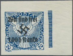 Sudetenland - Rumburg: 1938, 20 H Blau Zeitungsmarke Mit Aufdruck „Wir Sind Frei! 100 H Franko” Und - Sudetenland