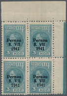 Dt. Besetzung II WK - Estland - Pernau (Pärnu): 1941. Überdruck-Provisorien, Kompletter Satz In Der - Ocupación 1938 – 45