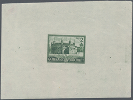 Dt. Besetzung II WK - Generalgouvernement: 1943, 2 Zl. Bauwerk Barbakan In Krakau, Probedruck In Gel - Besetzungen 1938-45
