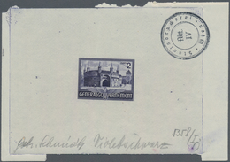 Dt. Besetzung II WK - Generalgouvernement: 1943, 2 Zl. Bauwerk Barbakan In Krakau, Probedruck In Vio - Bezetting 1938-45