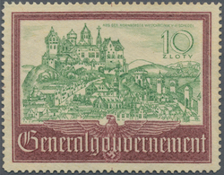 Dt. Besetzung II WK - Generalgouvernement: 1943, 10 Zl. Bauwerk Burg Und Stadt Krakau, Probedruck In - Besetzungen 1938-45