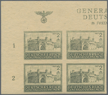 Dt. Besetzung II WK - Generalgouvernement: 1943, 2 Zl. Bauwerk Barbakan In Krakau, Probedruck In Sch - Bezetting 1938-45