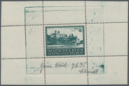 Dt. Besetzung II WK - Generalgouvernement: 1943, 4 Zl. Bauwerk Kloster Tyniec, Probedruck In Dunkelo - Bezetting 1938-45