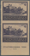 Dt. Besetzung II WK - Generalgouvernement: 1943, 4 Zl. Bauwerk Kloster Tyniec, Probedruck In Schwarz - Besetzungen 1938-45