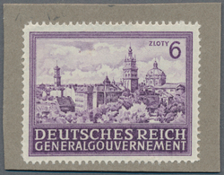 Dt. Besetzung II WK - Generalgouvernement: 1943, 6 Zl. Bauwerk Stadt Lemberg, Probedruck In Grauviol - Besetzungen 1938-45