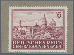 Dt. Besetzung II WK - Generalgouvernement: 1943, 6 Zl. Bauwerk Stadt Lemberg, Probedruck In Rötlichb - Besetzungen 1938-45