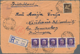 Dt. Besetzung II WK - Kotor: 1944 (12.10.), Briefvorderseite Eines R-Briefes Ab Kotor Nach Thüringen - Occupation 1938-45