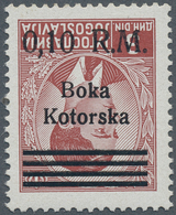 Dt. Besetzung II WK - Kotor: 1944, 0.10 R.M. Auf 3 D. Lebhaftbraunrot Mit Kopfstehendem Aufdruck, Po - Ocupación 1938 – 45