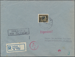 Dt. Besetzung II WK - Laibach: 1944. Einschreibbrief Mit Einzelfrankatur Der 2.55 L (auf 5 C Schwarz - Occupazione 1938 – 45