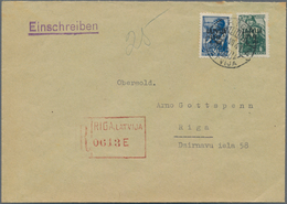 Dt. Besetzung II WK - Lettland: 1941, R- Brief Mit Mit Allen 6 Verschiedenen Werten Ab RIGA 30.9.41 - Occupation 1938-45