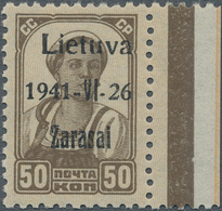 Dt. Besetzung II WK - Litauen - Zargrad (Zarasai): 50 K. Braun Mit Schwarzem Aufdruck In Type III, P - Besetzungen 1938-45